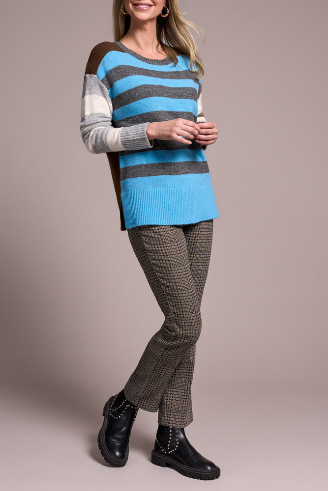 Tribal Fall 2025-2250O-8029-Long Sleeve Boat Neck Sweater-Celestial - The Coach Pyramids