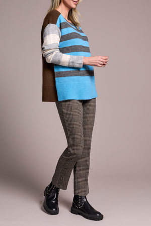 Tribal Fall 2025-2250O-8029-Long Sleeve Boat Neck Sweater-Celestial - The Coach Pyramids
