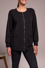 Tribal Fall 2025-2251O-3390-Long Sleeve Cardigan W/2 Way Zipper-Black - The Coach Pyramids