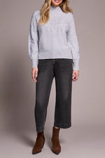 Tribal Fall 2025-2252O-8199-Long Sleeve Mock Neck Sweater-Marine - The Coach Pyramids