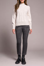 Tribal Fall 2025-2252O-8199-Long Sleeve Mock Neck Sweater-Moon Stone - The Coach Pyramids