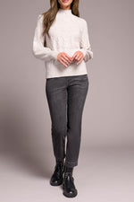 Tribal Fall 2025-2252O-8199-Long Sleeve Mock Neck Sweater-Moon Stone - The Coach Pyramids