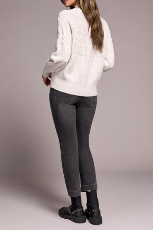 Tribal Fall 2025-2252O-8199-Long Sleeve Mock Neck Sweater-Moon Stone - The Coach Pyramids