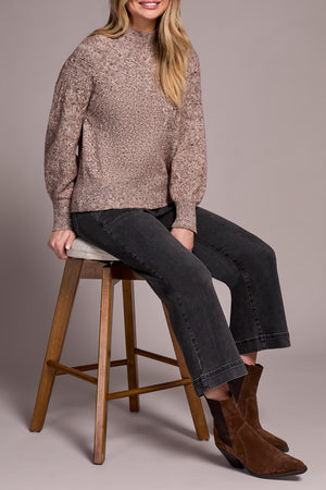 Tribal Fall 2025-2252O-8199-Long Sleeve Mock Neck Sweater-Wood - The Coach Pyramids