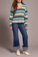 Tribal Fall 2025-2254O-576-Long Sleeve U Neck Sweater-Wasabi - The Coach Pyramids
