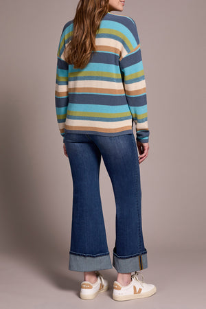 Tribal Fall 2025-2254O-576-Long Sleeve U Neck Sweater-Wasabi - The Coach Pyramids