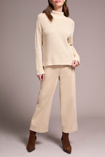 Tribal Fall 2025-2255O-576-Long Sleeve Funnel Neck Sweater-Moonstone - The Coach Pyramids