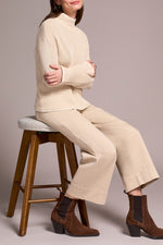 Tribal Fall 2025-2255O-576-Long Sleeve Funnel Neck Sweater-Moonstone - The Coach Pyramids