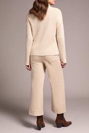 Tribal Fall 2025-2255O-576-Long Sleeve Funnel Neck Sweater-Moonstone - The Coach Pyramids