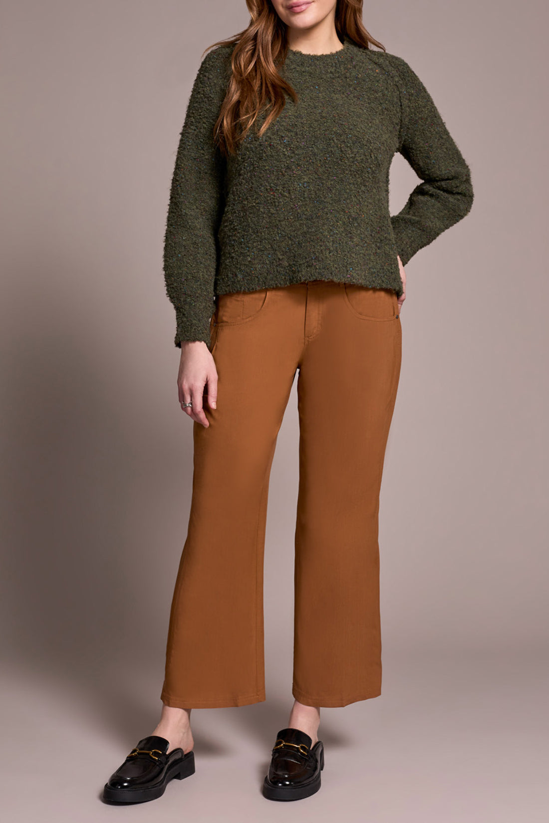 Tribal Fall 2025-2258O-8209-Long Sleeve Crew Neck Sweater-Ivy - The Coach Pyramids