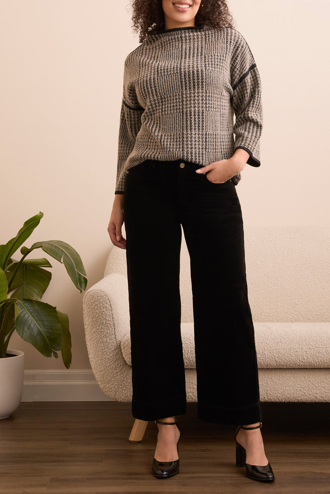 Tribal Fall 2025-2262O-3779-High Rise Fly Front 5 Pocket Ankle Pant-Black