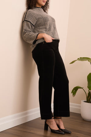 Tribal Fall 2025-2262O-3779-High Rise Fly Front 5 Pocket Ankle Pant-Black - The Coach Pyramids