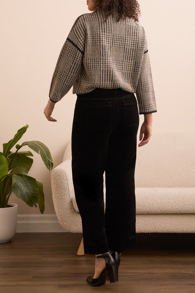 Tribal Fall 2025-2262O-3779-High Rise Fly Front 5 Pocket Ankle Pant-Black - The Coach Pyramids