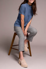 Tribal Fall 2025-2277O-8286-S/S Dolman Sweater W/Pocket-Slate Blue - The Coach Pyramids