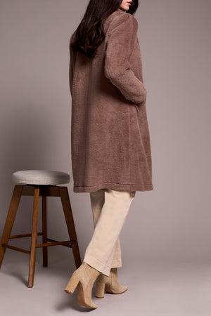 Tribal Fall 2025-2285O-8303-Long Sleeve Button Front Coat W/Lining -Fossil - The Coach Pyramids