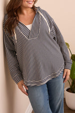 Tribal Fall 2025-2286O-8284-Long Sleeve Hooded Top W/Curved Hem-Cream - The Coach Pyramids