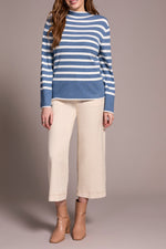 Tribal Fall 2025-2289O-835-Long Sleeve Funnel Neck Sweater-H Slate - The Coach Pyramids