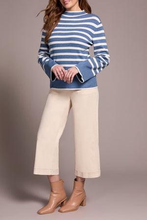 Tribal Fall 2025-2289O-835-Long Sleeve Funnel Neck Sweater-H Slate - The Coach Pyramids
