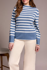 Tribal Fall 2025-2289O-835-Long Sleeve Funnel Neck Sweater-H Slate - The Coach Pyramids