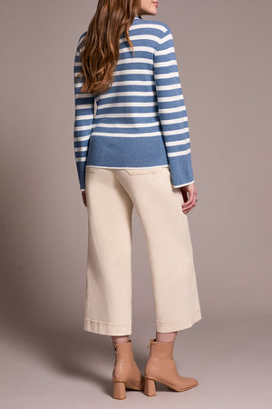Tribal Fall 2025-2289O-835-Long Sleeve Funnel Neck Sweater-H Slate - The Coach Pyramids