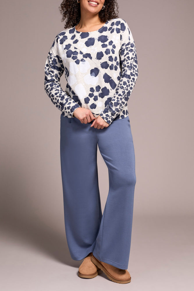 Tribal Fall 2025-2290O-8305-Long Sleeve Crew Neck Top-Sand Stone - The Coach Pyramids