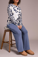 Tribal Fall 2025-2290O-8305-Long Sleeve Crew Neck Top-Sand Stone - The Coach Pyramids