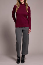 Tribal Fall 2025-2292O-835-Long Sleeve Turtle Neck Sweater-Wine - The Coach Pyramids