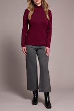 Tribal Fall 2025-2292O-835-Long Sleeve Turtle Neck Sweater-Wine - The Coach Pyramids