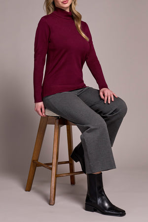 Tribal Fall 2025-2292O-835-Long Sleeve Turtle Neck Sweater-Wine - The Coach Pyramids