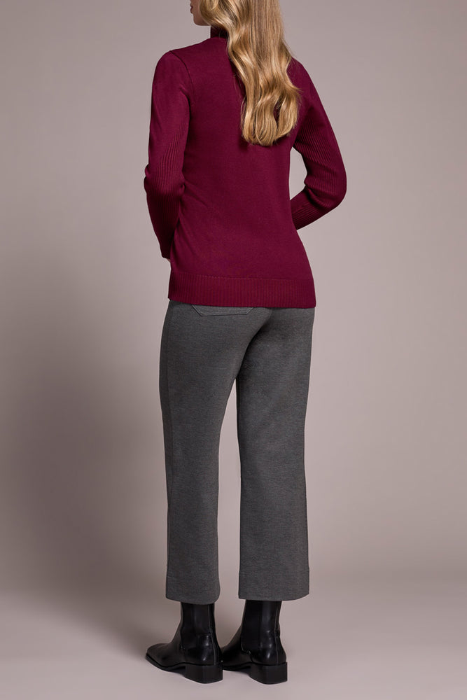 Tribal Fall 2025-2292O-835-Long Sleeve Turtle Neck Sweater-Wine - The Coach Pyramids