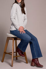 Tribal Fall 2025-2292O-835-Long Sleeve Turtle Neck Sweater-Grey Mix - The Coach Pyramids