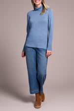 Tribal Fall 2025-2292O-835-Long Sleeve Turtle Neck Sweater-H Slate - The Coach Pyramids