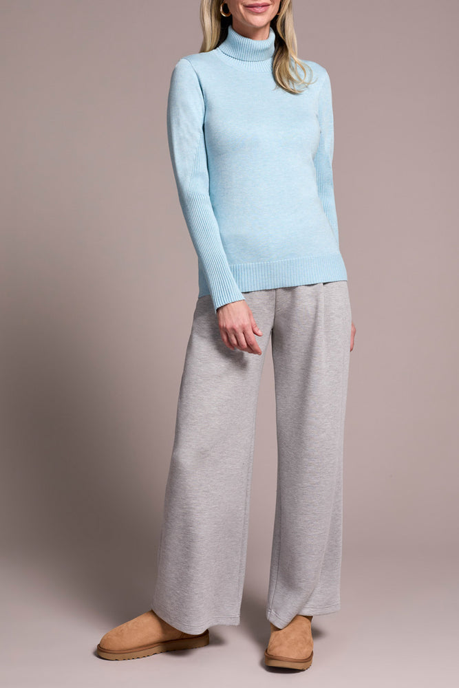 Tribal Fall 2025-2292O-835-Long Sleeve Turtle Neck Sweater-H Aqua - The Coach Pyramids