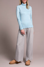 Tribal Fall 2025-2292O-835-Long Sleeve Turtle Neck Sweater-H Aqua - The Coach Pyramids