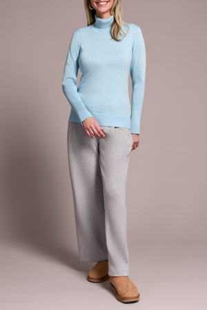 Tribal Fall 2025-2292O-835-Long Sleeve Turtle Neck Sweater-H Aqua - The Coach Pyramids
