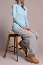 Tribal Fall 2025-2292O-835-Long Sleeve Turtle Neck Sweater-H Aqua - The Coach Pyramids
