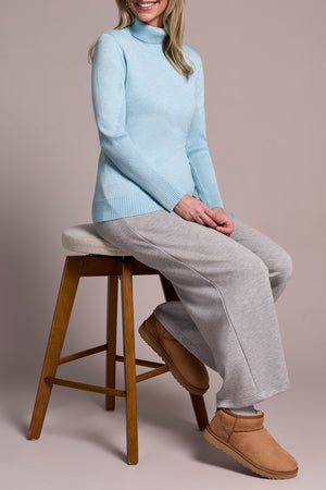 Tribal Fall 2025-2292O-835-Long Sleeve Turtle Neck Sweater-H Aqua - The Coach Pyramids