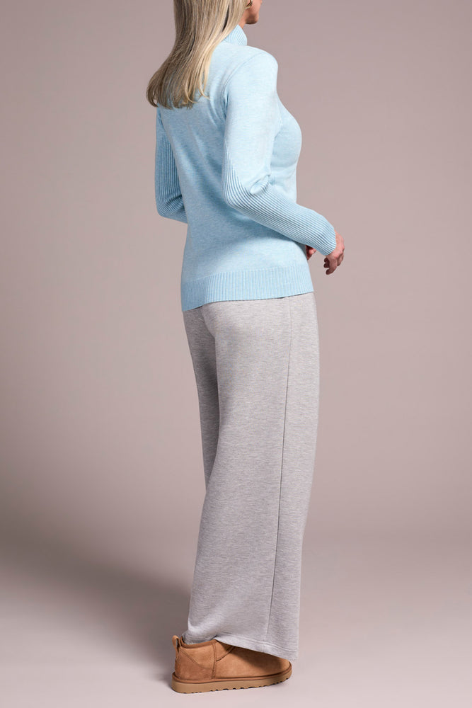 Tribal Fall 2025-2292O-835-Long Sleeve Turtle Neck Sweater-H Aqua - The Coach Pyramids