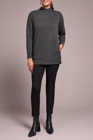 Tribal Fall 2025-2293O-8306-Long Sleeve Tunic W/Invisible Pockets-Wine - The Coach Pyramids