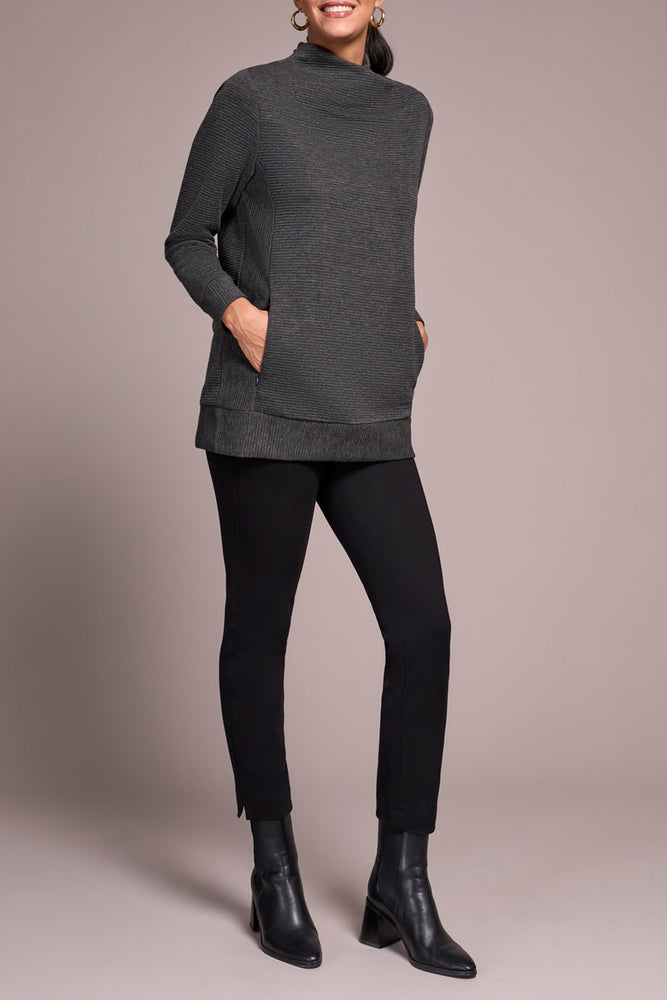 Tribal Fall 2025-2293O-8306-Long Sleeve Tunic W/Invisible Pockets-Wine - The Coach Pyramids