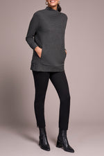 Tribal Fall 2025-2293O-8306-Long Sleeve Tunic W/Invisible Pockets-Wine - The Coach Pyramids