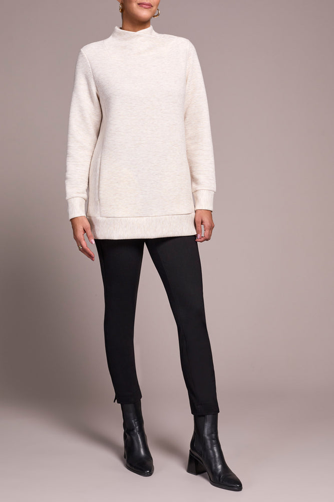 Tribal Fall 2025-2293O-8306-Long Sleeve Tunic W/Invisible Pockets-Sand Stone - The Coach Pyramids