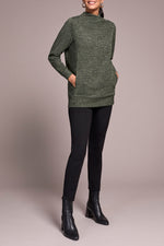 Tribal Fall 2025-2293O-8306-Long Sleeve Tunic W/Invisible Pockets-Chive - The Coach Pyramids