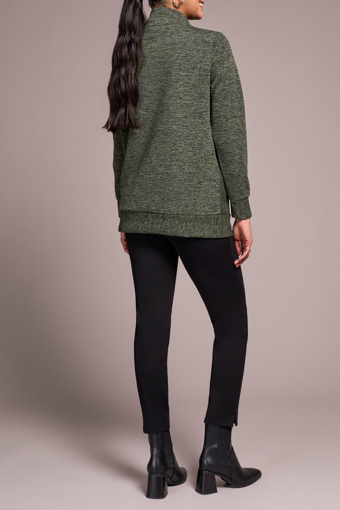 Tribal Fall 2025-2293O-8306-Long Sleeve Tunic W/Invisible Pockets-Chive - The Coach Pyramids