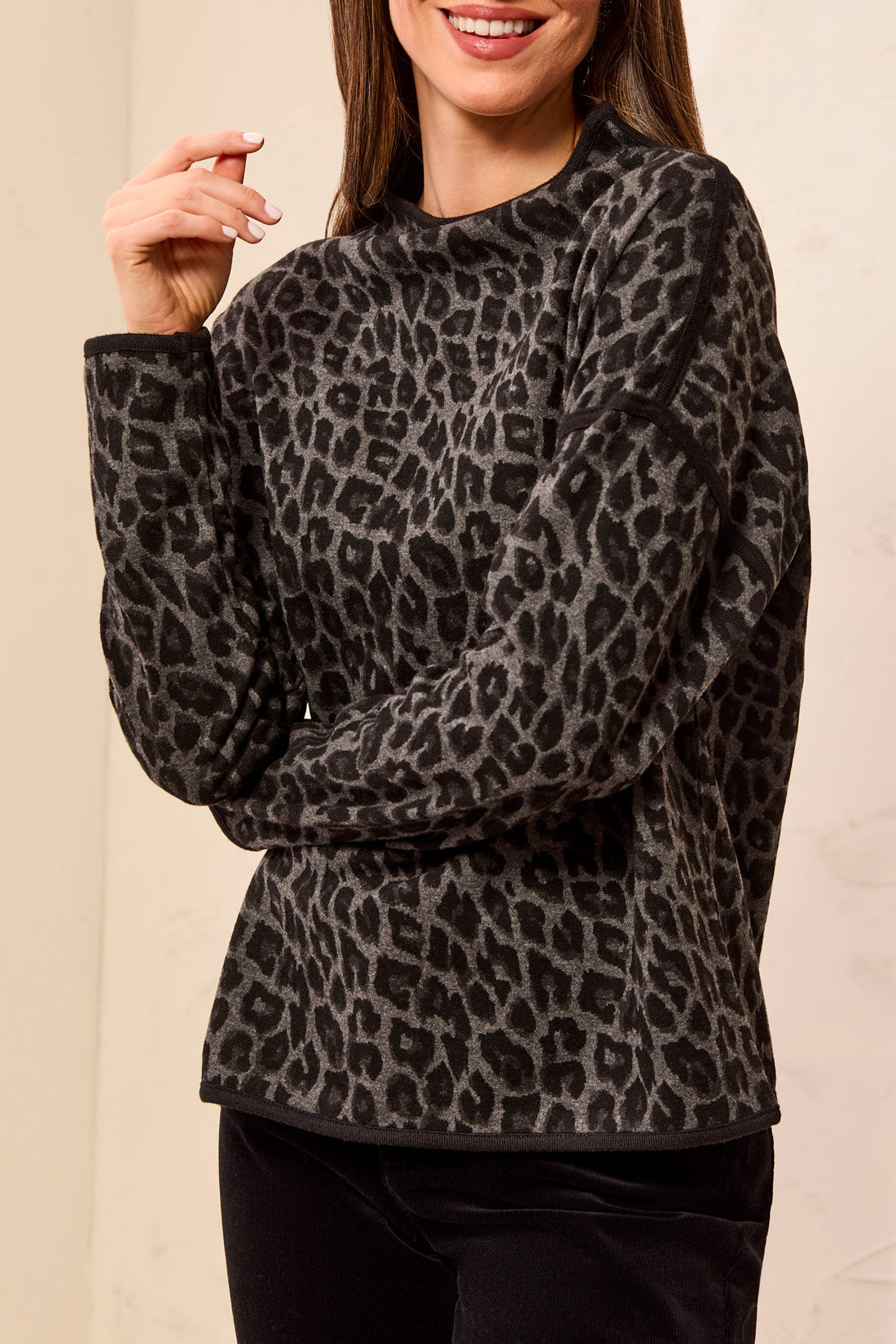 Tribal-L/S Mock Neck Top-2296O-1921-Fossil - The Coach Pyramids