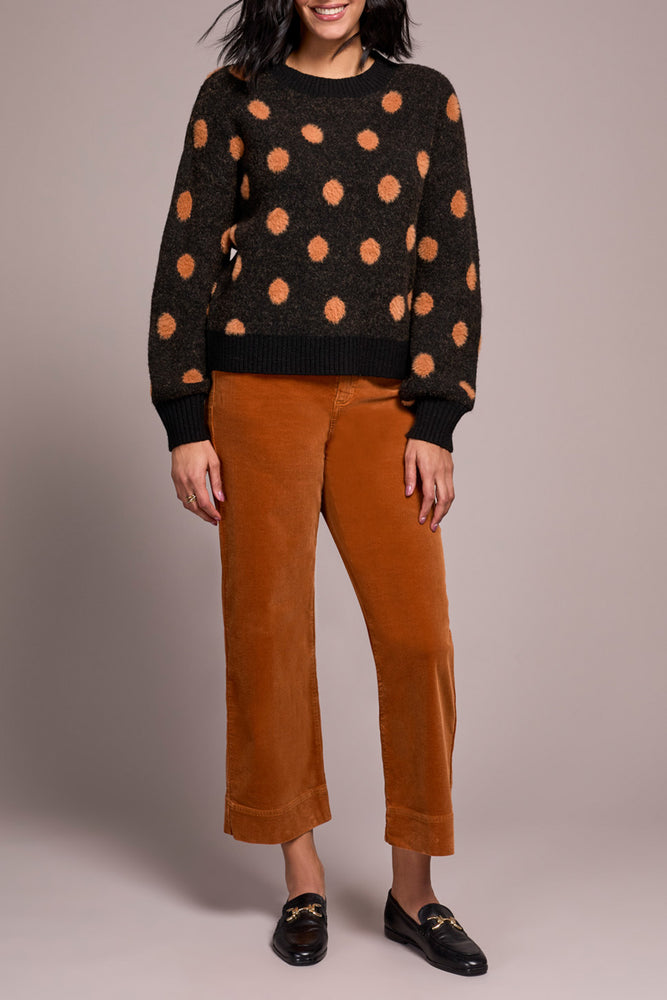 Tribal Fall 2025-2297O-8356-Long Sleeve Crew Neck Sweater-Black - The Coach Pyramids