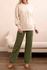 Tribal Fall 2025-2299O-576-Long Sleeve Crew Neck Sweater-Moonstone - The Coach Pyramids