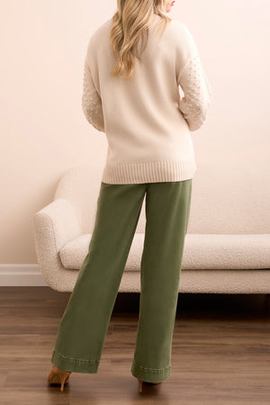 Tribal Fall 2025-2299O-576-Long Sleeve Crew Neck Sweater-Moonstone - The Coach Pyramids