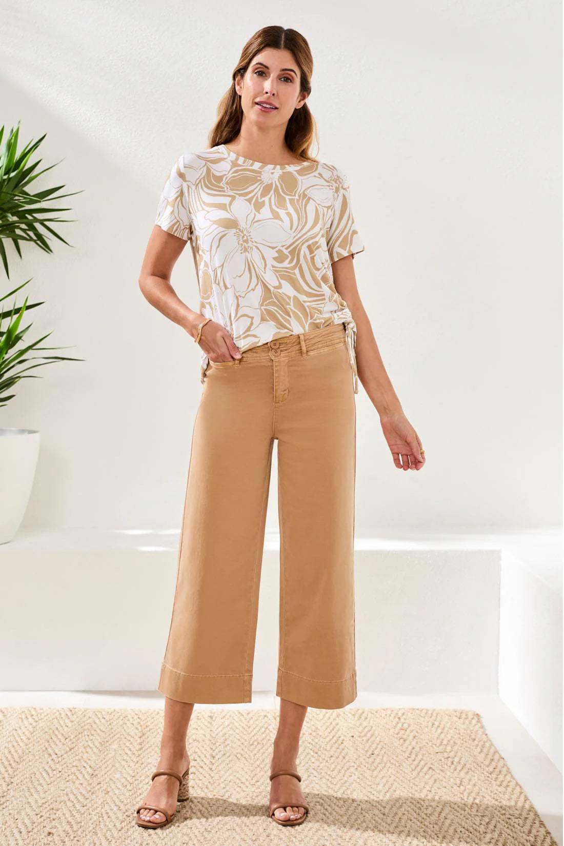 Tribal Stretch High Rise Palazzo-2304O-1855-Sesame - The Coach Pyramids