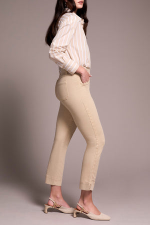 Tribal Fall 2025-2305O-2020W-Pull On Ankle Pant W/Side Leg Tape-Sand Stone - The Coach Pyramids